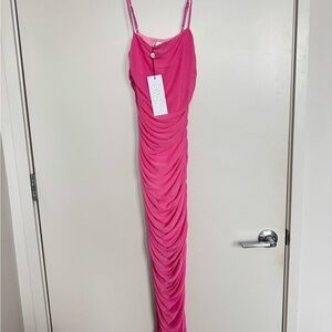 SNDYS Pink Gathered Maxi Dress